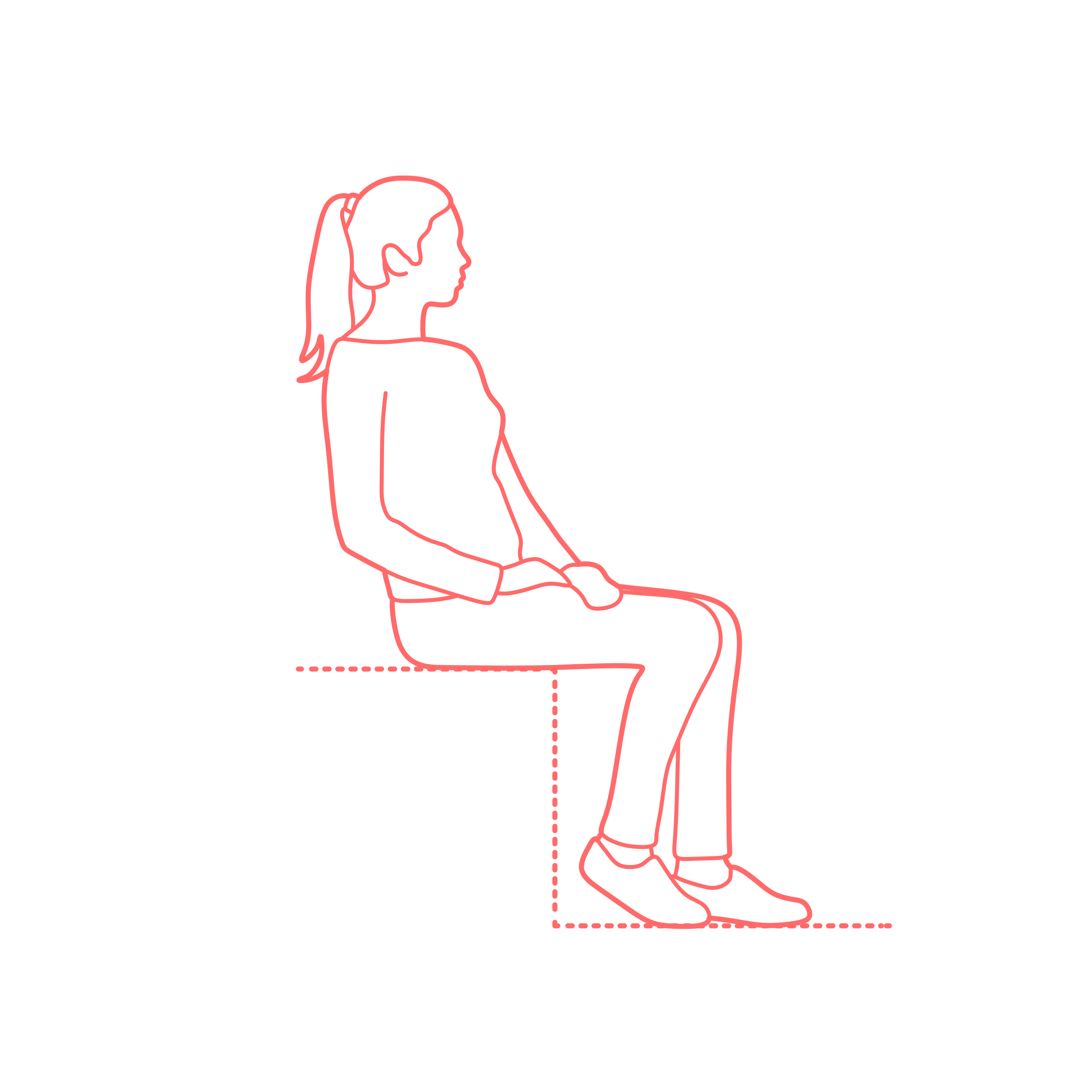 Humans Sitting Side Female Outline Icon Svg Set Free Vectors